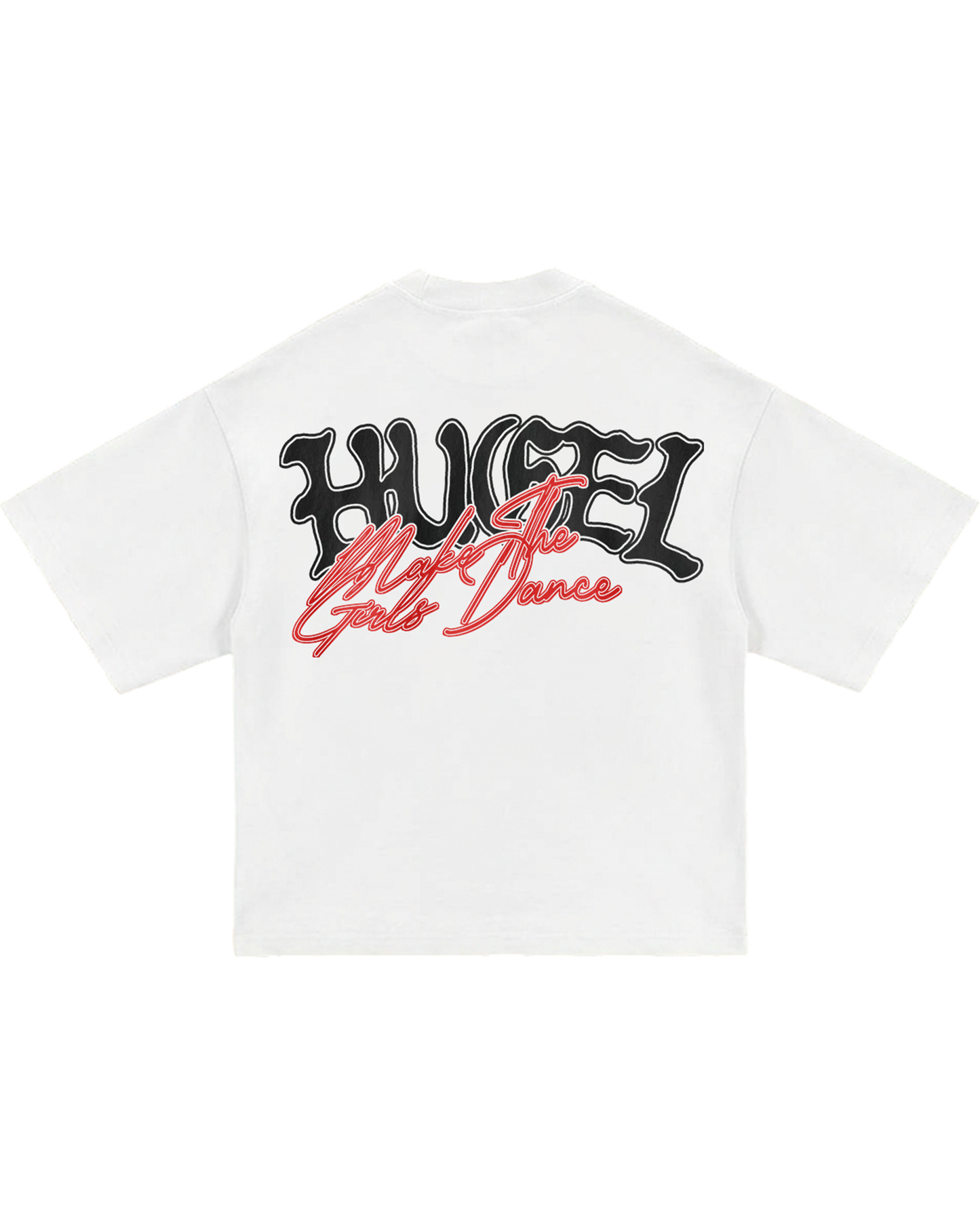 HUGEL X MAKE THE GIRLS DANCE TEE - WHITE / RED