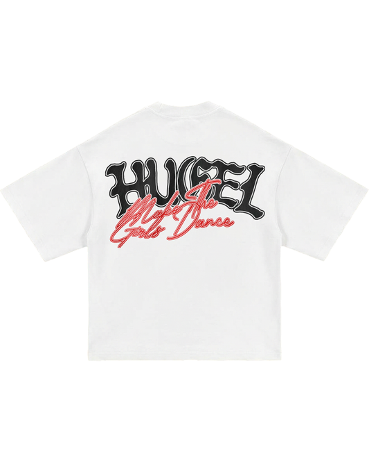 HUGEL X MAKE THE GIRLS DANCE TEE - WHITE / RED