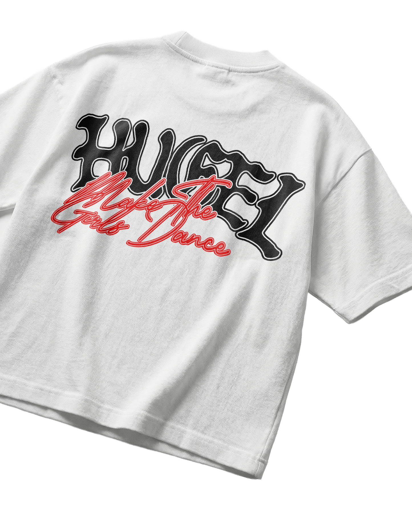 HUGEL X MAKE THE GIRLS DANCE TEE - WHITE / RED