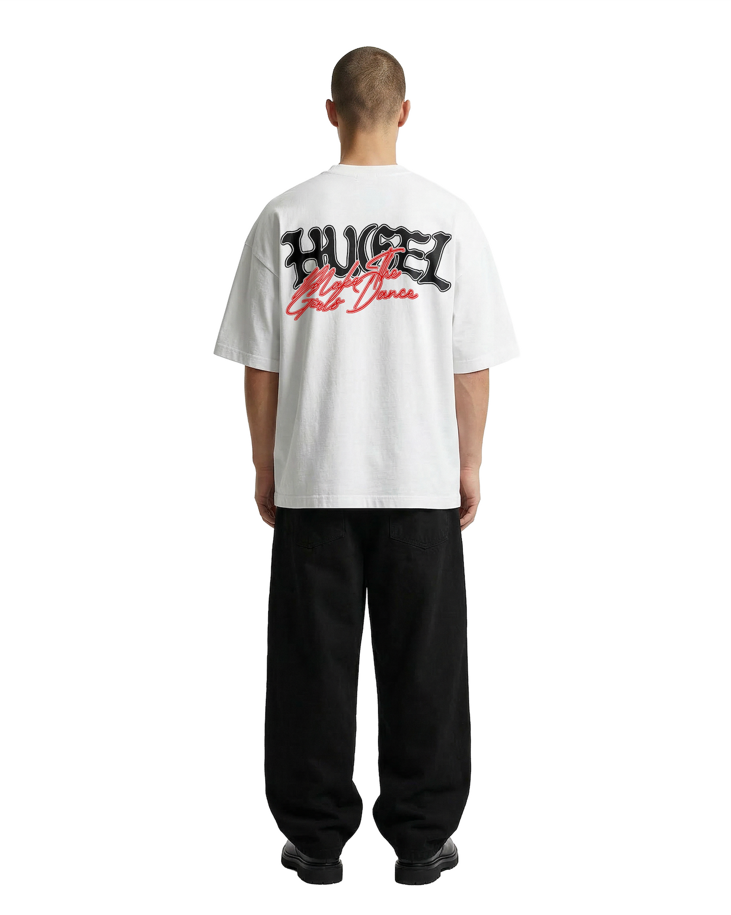 HUGEL X MAKE THE GIRLS DANCE TEE - WHITE / RED